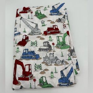 Construction Vehicle Themed Twin Flat Sheet